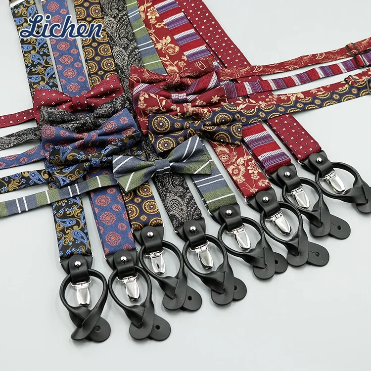 Men Suit Accessories Luxury Gift Handmade Jacquard Bowtie Set