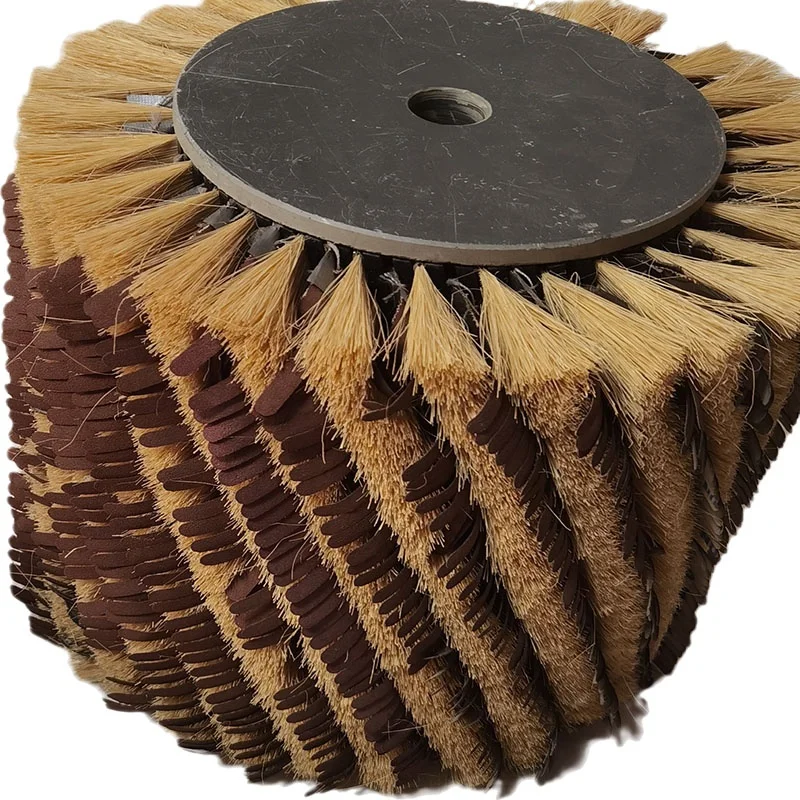 Wheel sander sandpaper brush sisal hemp strip brush roller wood polishing sisal hemp brush strip