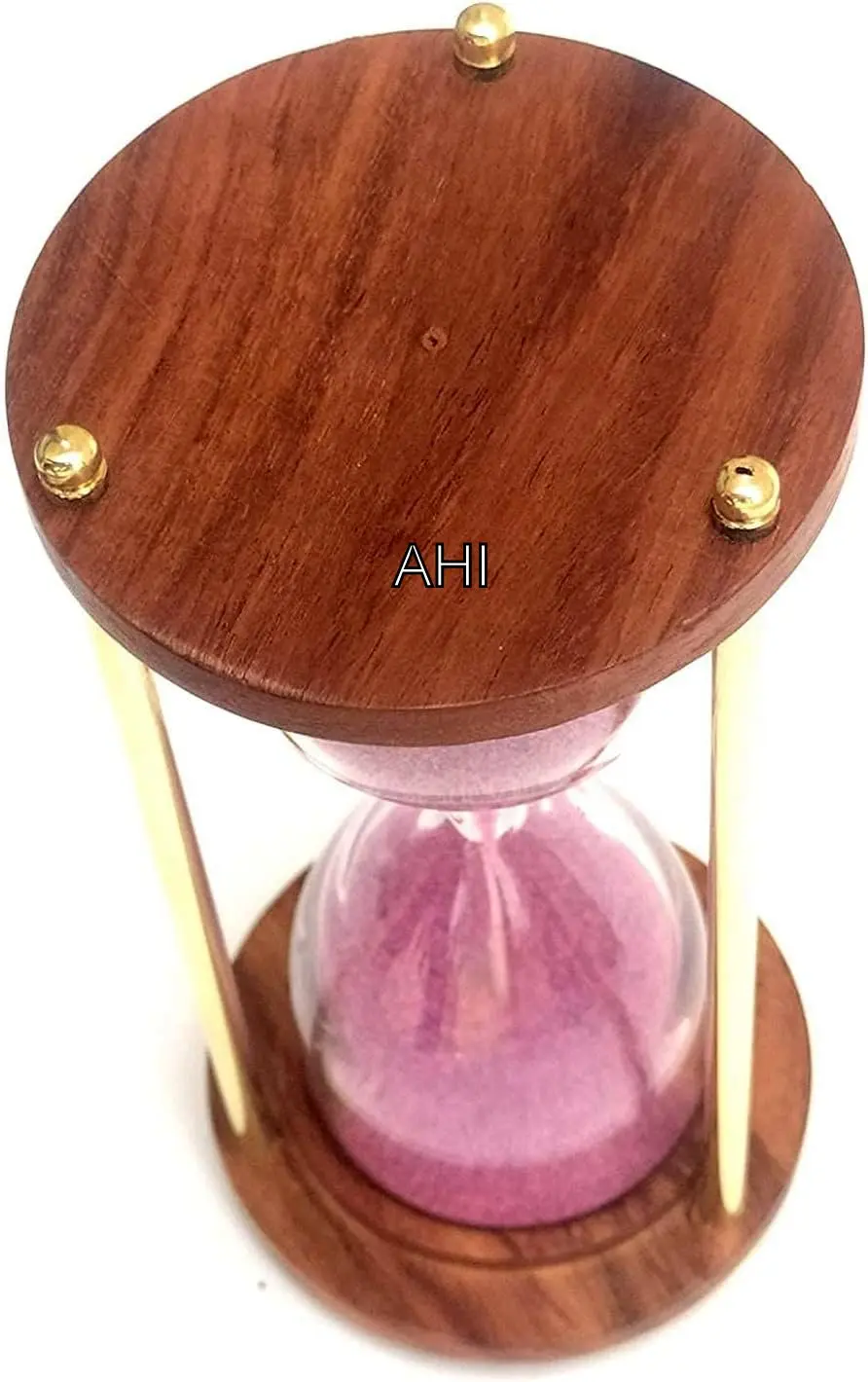 Brass Sand Timer Hour Glass Hanging Base with Compass Perfect Kids Toy and Playing Game Gifts Indian Supplier