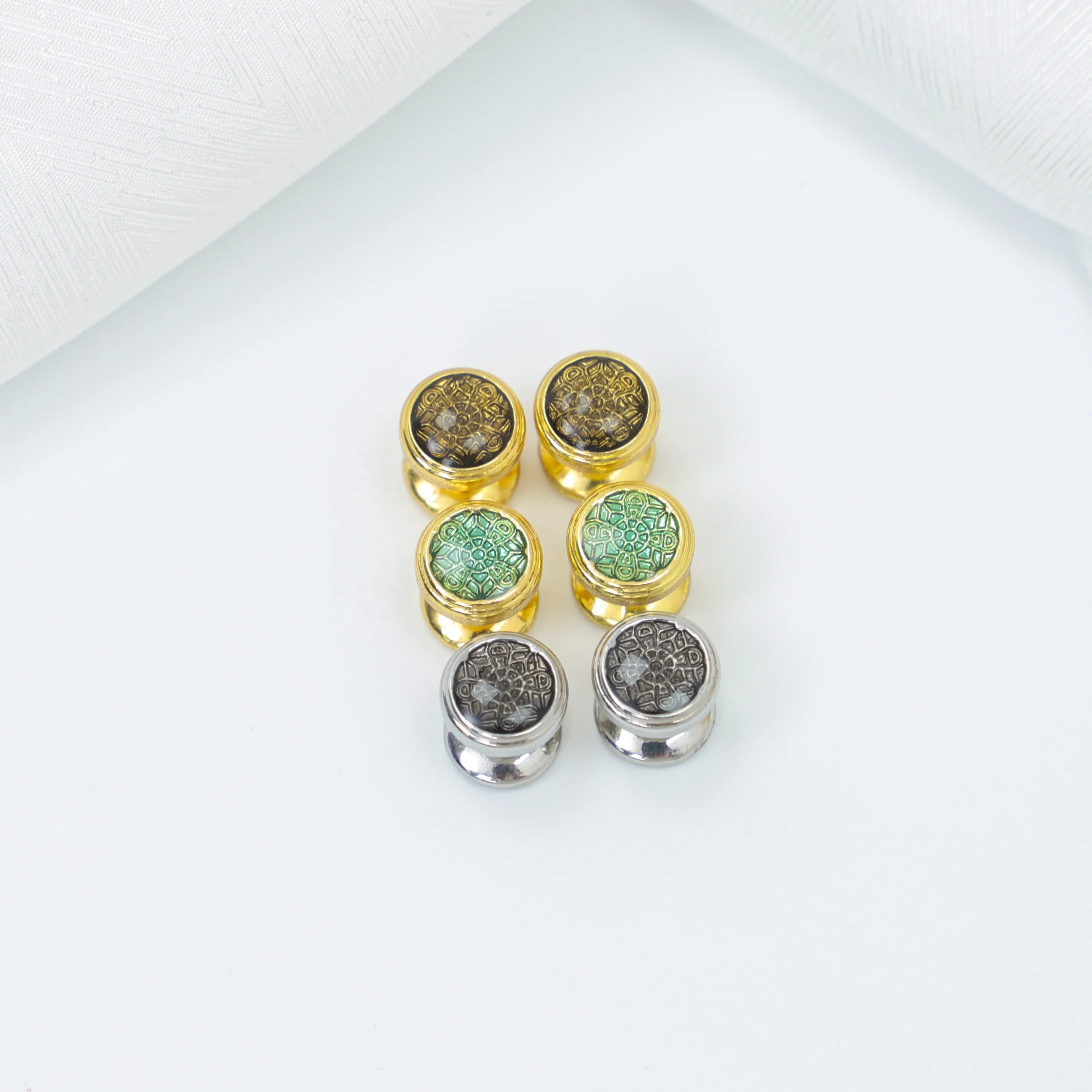 Wholesale Premium quality small cufflinks button for men cufflinks button for Muslim Arab Men decoration kids