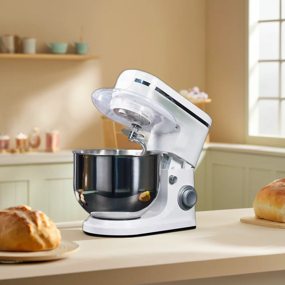 3-in-1 Stainless Steel Electric Stand Mixer Home Commercial Kitchen Use Grinds Meat Sifts Flour Kneads Dough Eggs Table Plastic
