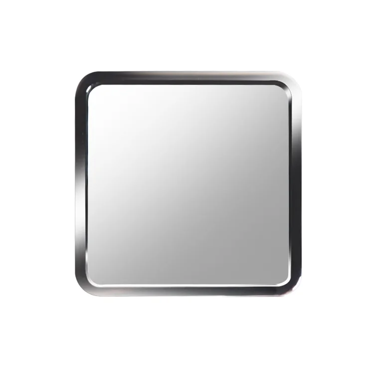 Personalised Portable Fashionable Gift Single side small sliver wavy square Metal Handheld pocket vanity Compact Mirror
