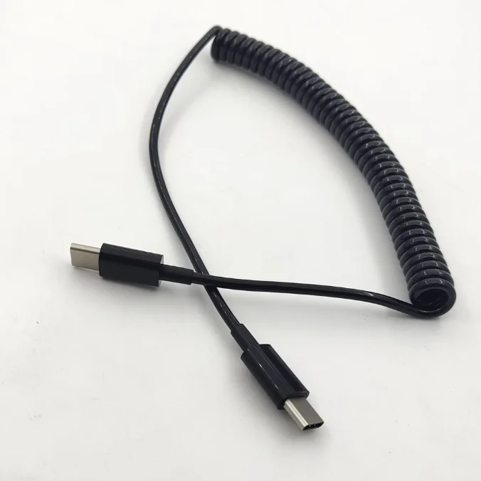 TRRS 3.5mm Male to TRRS 3.5mm Female Professional Stereo Audio Cable Stretchable Flexible TPU Coiled Spiral Cord