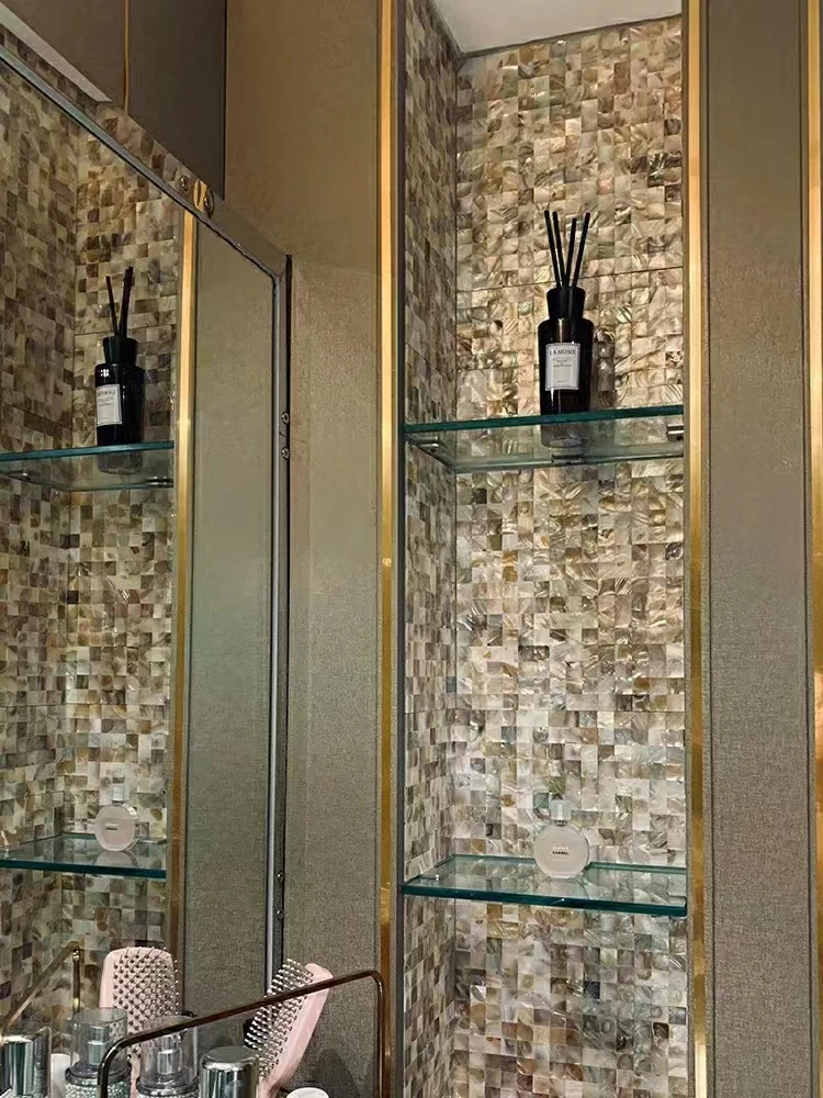 China supplier Mother of pearl tile backsplash shell mosaic bathroom tiles natural sea shell mosaic for bathroom wall