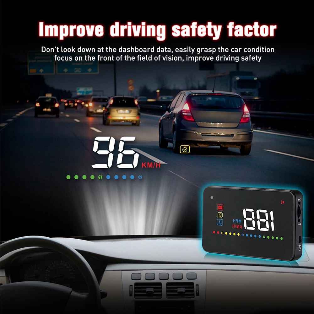A200 hud car universal head up display speedometer obd2 for car hud 2020