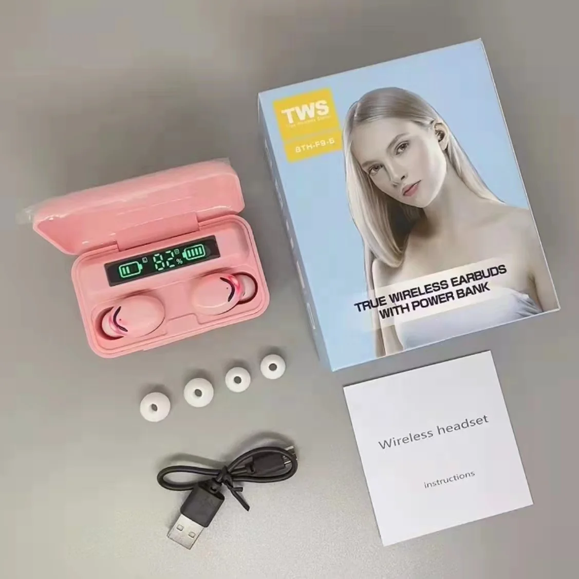 2022 whosale price F9-5C TWS V5.0 Earphone  gaming headset Sport Waterproof Earphones Mini True Wireless Earbuds