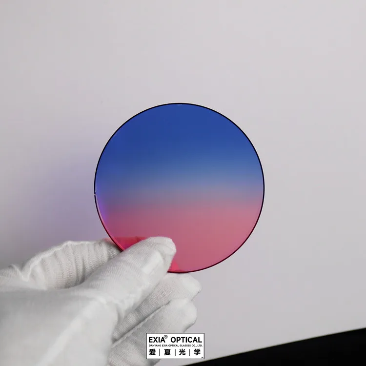 EXIA Lens M58 Sunglasses Lens Blue Pink Red Polyurethane MR-8 1.61 UV400 Base Curve 3 Anti-Impact for Rimless Sunglasses