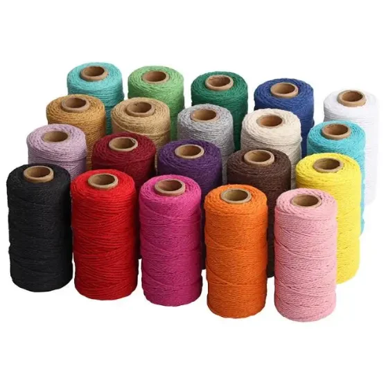 Rice-dumpling line two-color cotton rope diy weaving decoration handmade gift box baking packaging binding rope wholesale