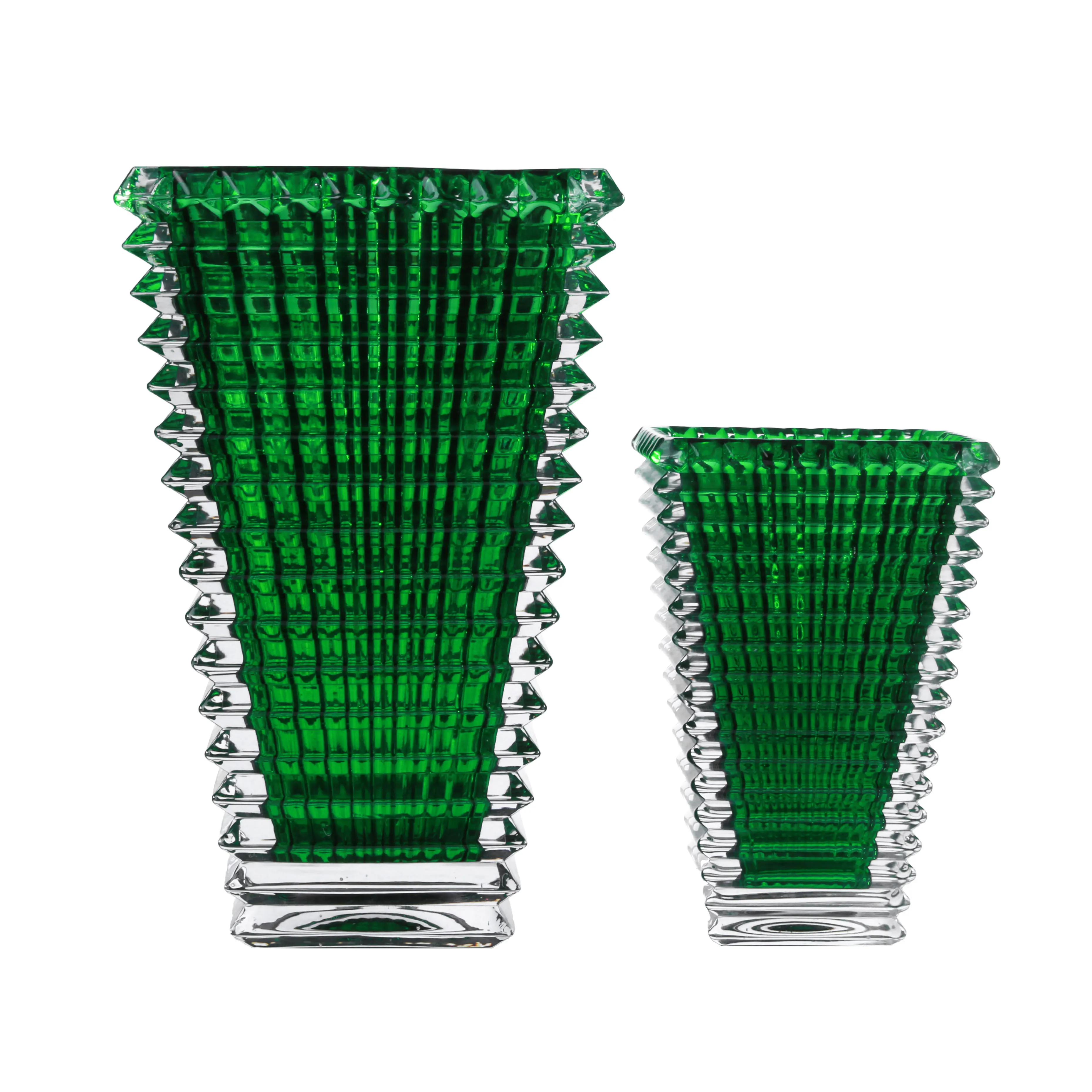 Own factory wholesale high quality cheap home decoration center decoration green transparent glass vase
