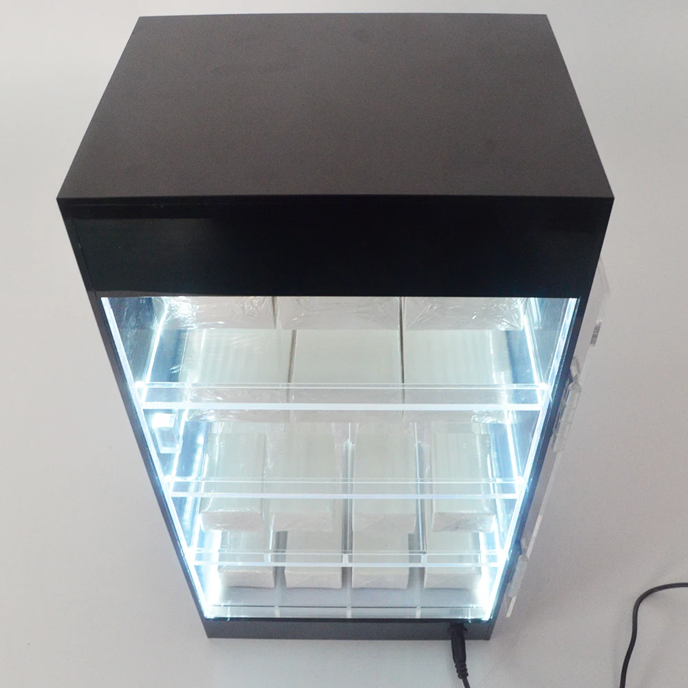 Custom Design Acrylic Counter Top Display Rack RGB Light Display Cabinet PMMA Desktop Display Showcase