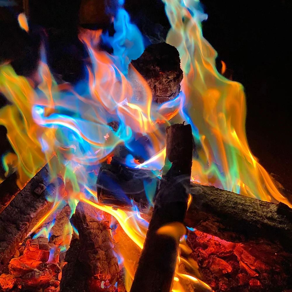 DF-103 Magic Colorful fire powder Flame tinting powder artificial flame for party bonfire camping Fire Color Changing Packets
