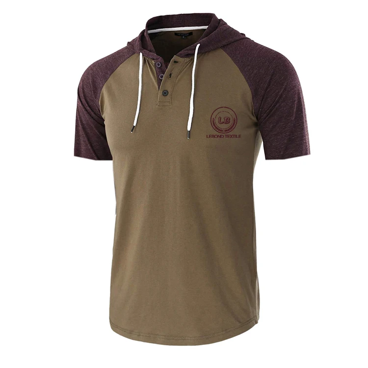 
Custom Color Block Patchwork Cotton Mens Plain T Shirt Plus Size Silk Screen Printing With O-neck shirt For Men With Draw String 