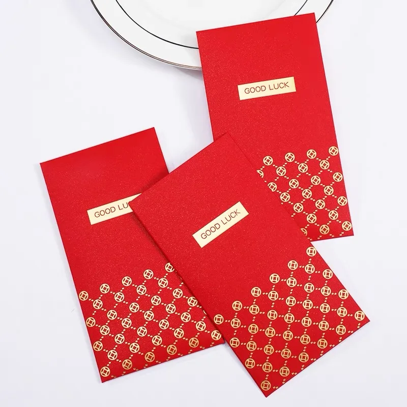 Envelope with button and string closure Custom Envelope chinese new year red pocket