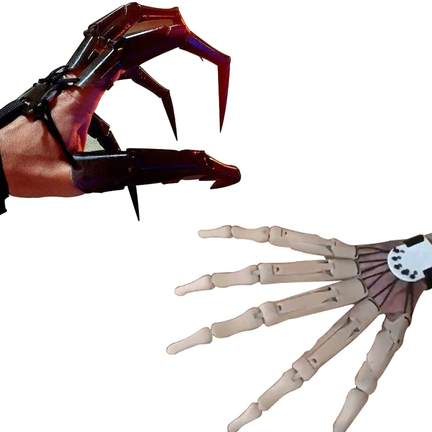 Hot sale Halloween Articulated Fingers 3D Printing Skeleton Hands Halloween Extension Finger extensions hand decorations