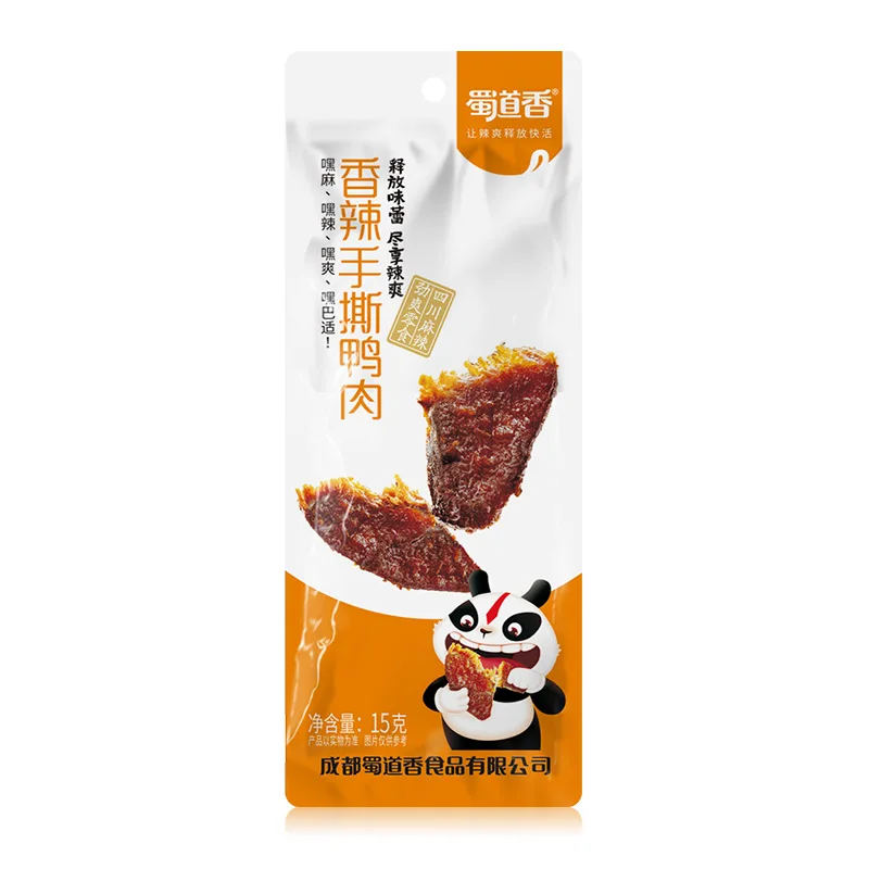 
ShuDaoXiang Spicy Hand Tearing Duck Meat 15g Shousiyarou Delicious Healthy Snack OEM Sichuan Food Wholesale Duck Meat 