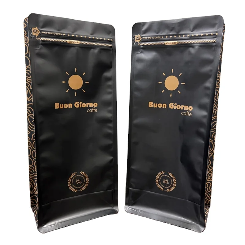 coffee premade valve window zip lock sample powder sachet packaging zipper bag measure fill seal 250g 500g 1000g 3 kg with valve