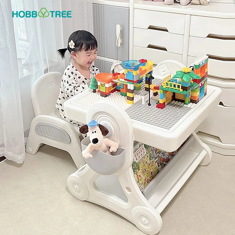 Preschool Desks Multifunctional Painting Building Blocks Table Toy Water Sand Table Activity Child Kids Table and Chair