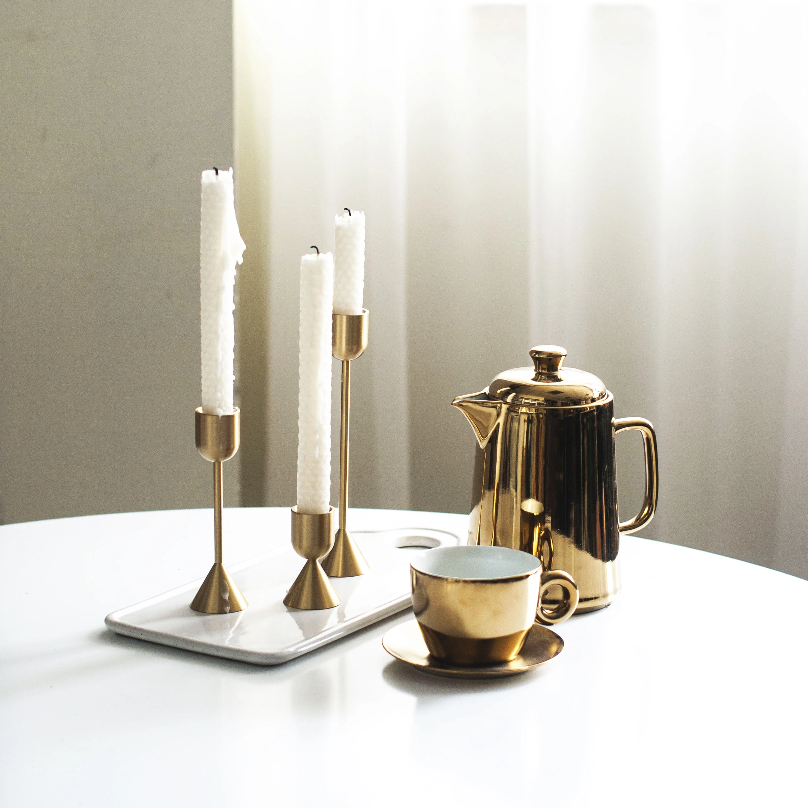 Hot selling gold candle holder brass table candlesticks for home wedding party decoration