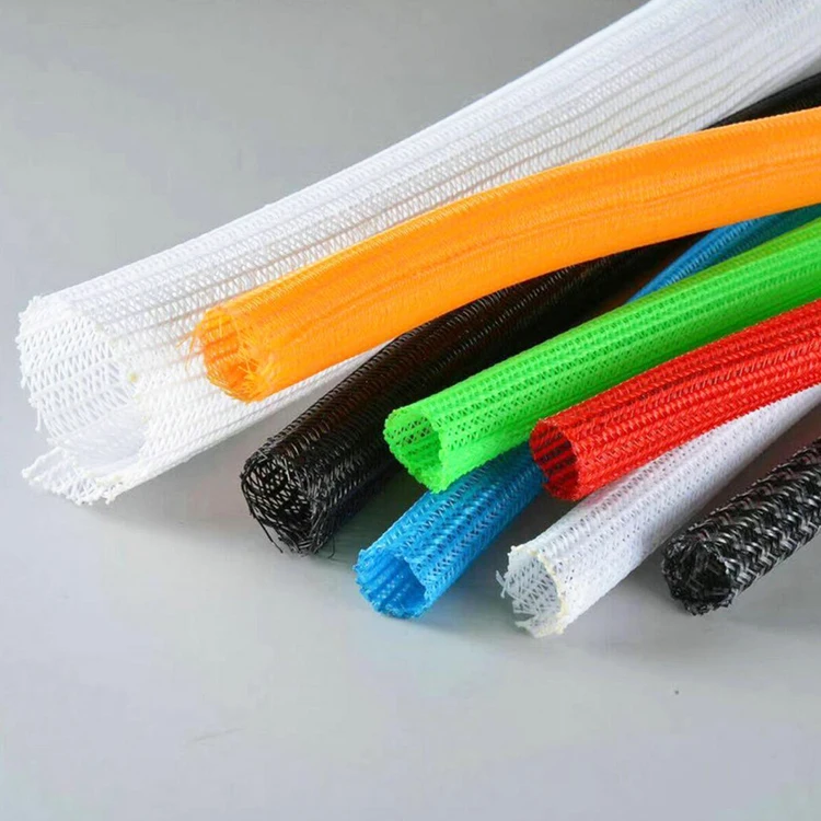 Heat Resistant Self Closing Expandable PP Yarn Polyester Insulated Braided Sleeve Split Wire Loom for cable protection