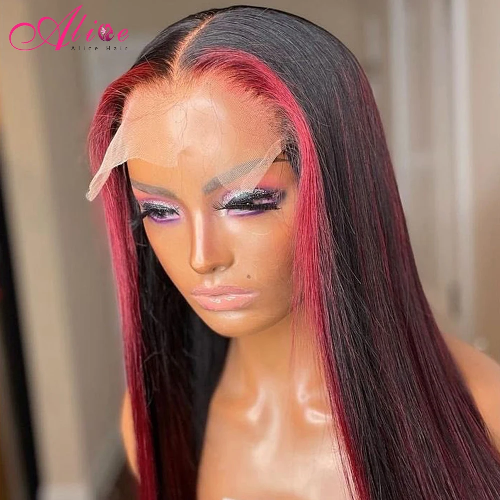 30 Inch 99j Burgundy Lace Front Wig Bone Straight Human Hair Wigs For Women Pre Plucked Colored Hd Transparent Lace Frontal Wig