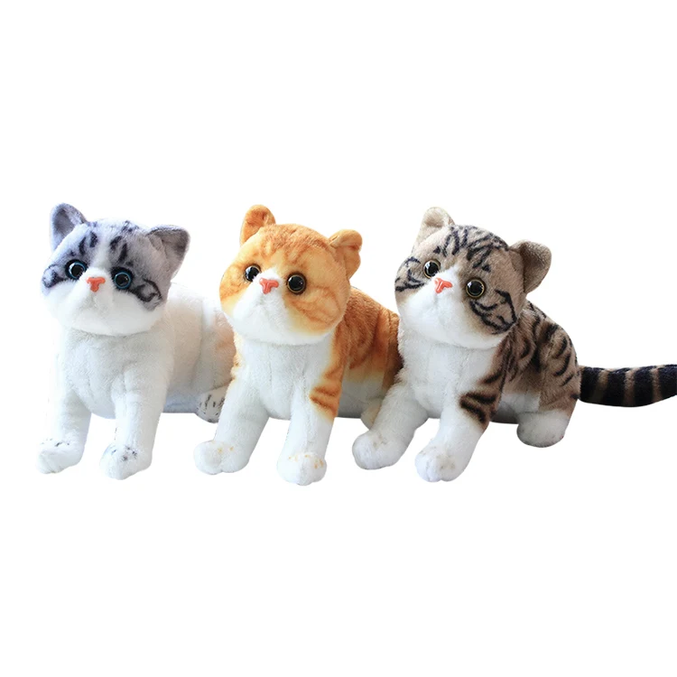 High Quality Cute Lifelike New Style Realistic Kitten Model Plush Toy Cat Simulation Stuffed Animal