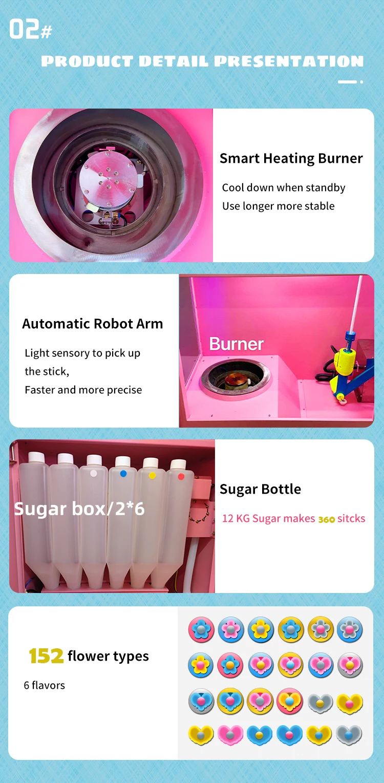 Fully Automatic Cotton Machine Support Online Control With 12KG Sugar Storage Cotton Candy Machine Vending Cotton Candy
