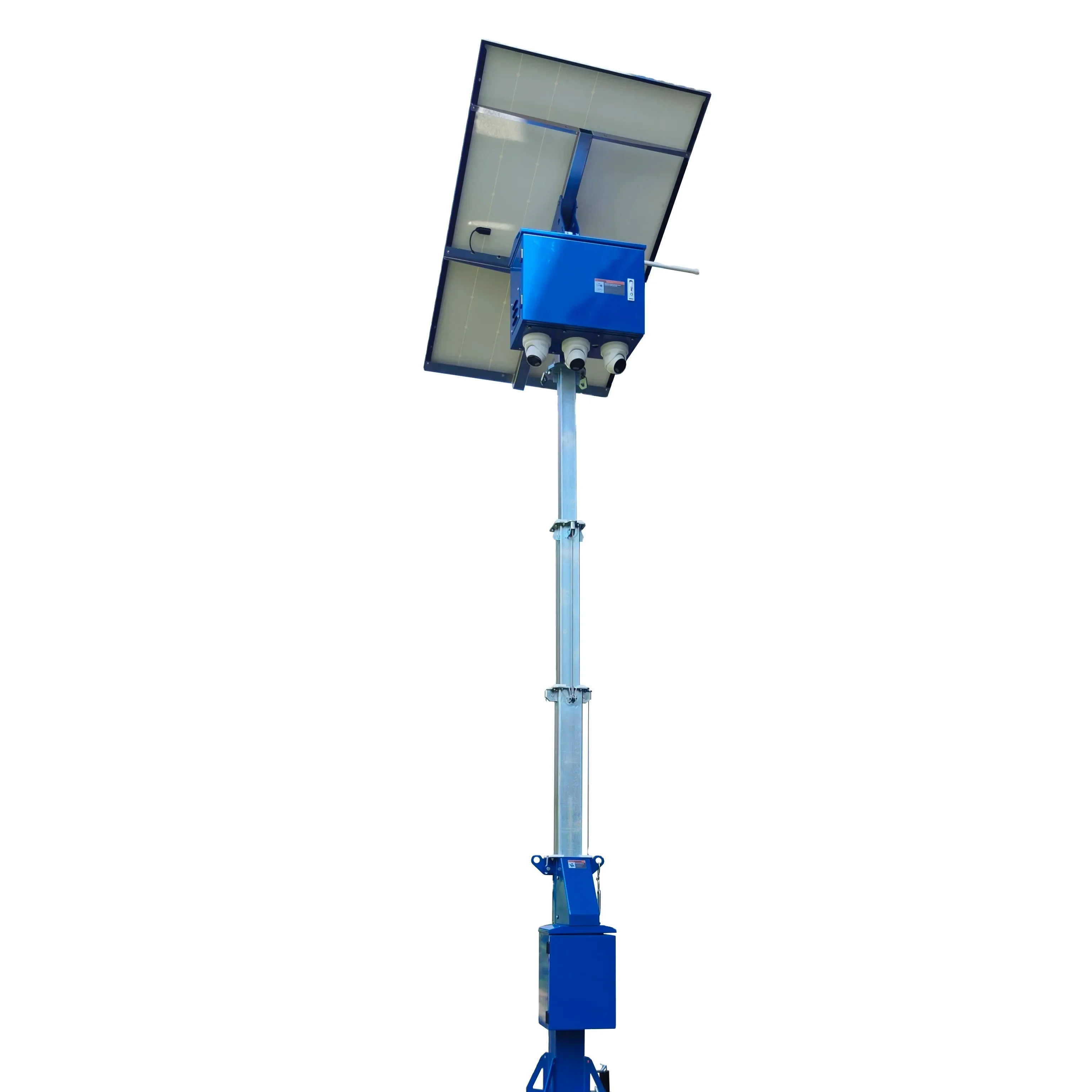 Mobile Portable Solar Power Surveillance Tower for Temporary Security