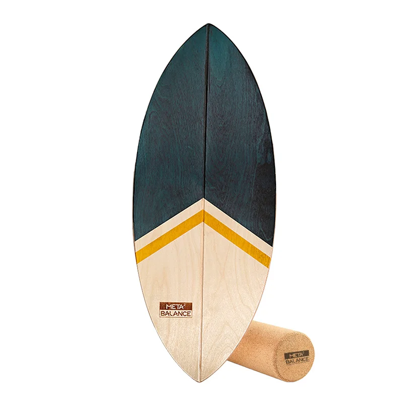 Meta2Balance Best Workout Standing Desk Wood Balance Board with Cork Roller  balance training and balancing products