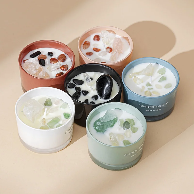 Aromatherapy Candle Dry Flower Crystal Stone Soybean Wax Fragrance Candle Fragrance Candle Birthday