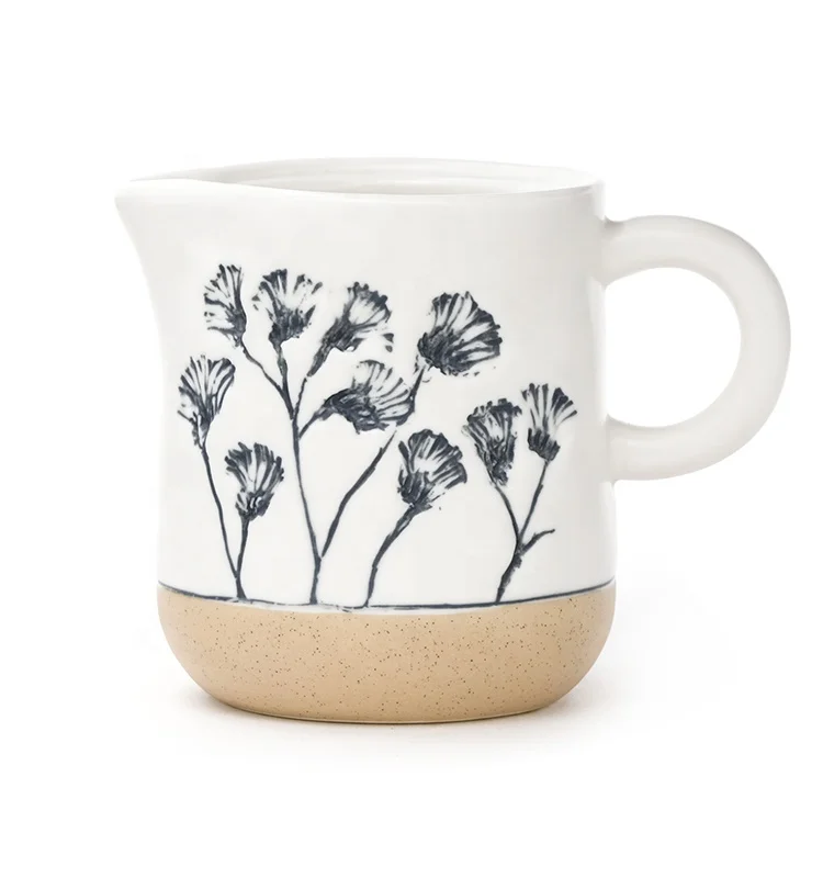 
Ceramic creamer and sugar set restaurant brunch with creamer dispenser pitcher sugar bowl with lid 