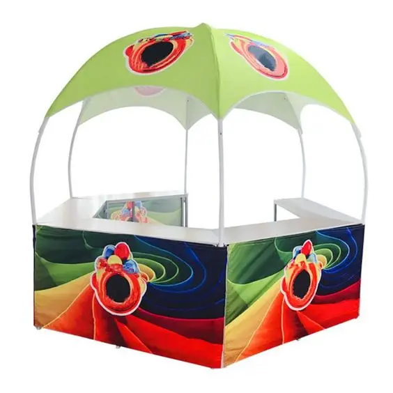 Hexagon Advertising Kiosk Canopy Pop Up Dome Tent With Custom Printing