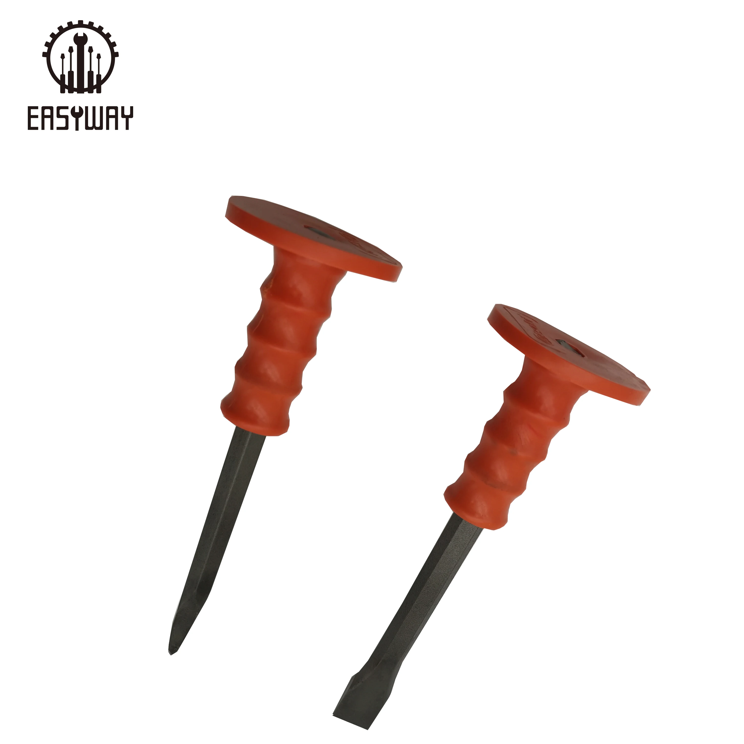 Wholesale Low Price High Quality Rubber Handle Stone Brick Masonry Forged Flat Stone Chisel