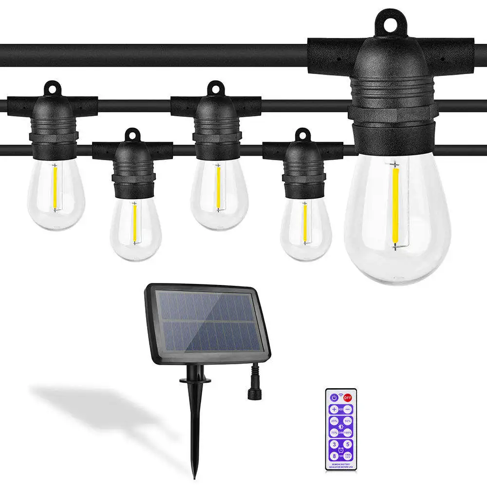 Vertak outdoor 2200mAh battery s14 string light heavy duty easy secure 3.7V solar string lights