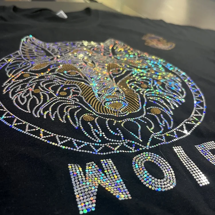 Iron on Motif Bling Appliques Hotfix Spangles Supplier Custom Design Logo Heat Transfers Glitter Hot Fix Sequins