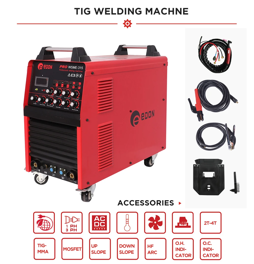 EDON PORTABLE 380V MOSFET WSME-315 AC/DC ARGON INVERTER WELDING MACHINE
