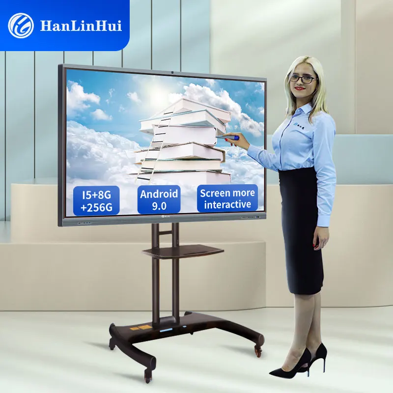 Hanlinhui Pizarra Interactiva LCD Display White Board Smart Board Prices Whiteboard Educational Equipment Interactive Whiteboard