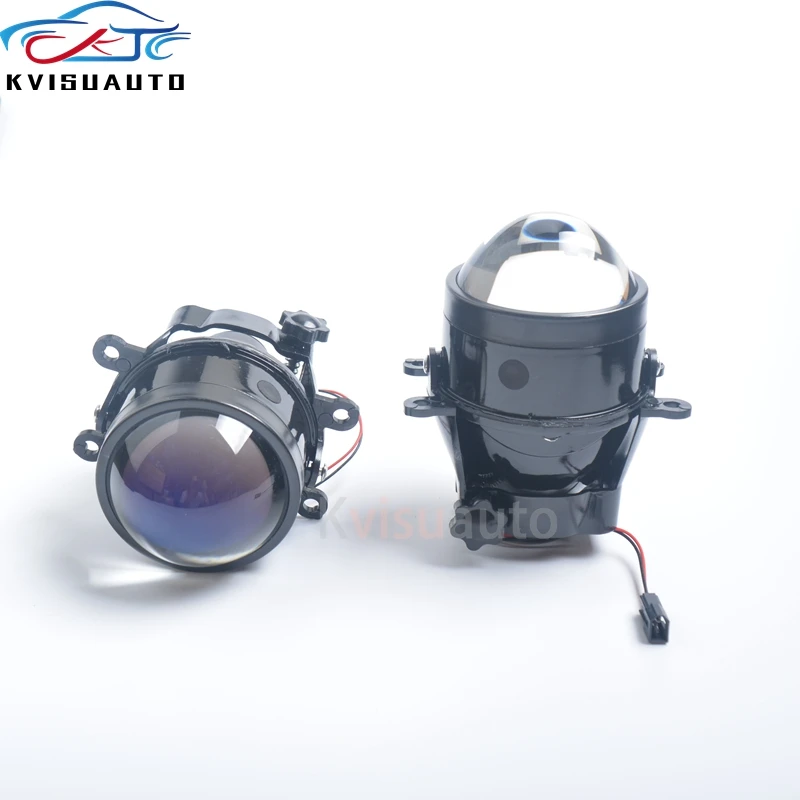  CQL kvisuauto 12V 35W 3 дюймов D2H H11 ксеноновый Ближний и Дальний свет Противотуманные лампы проектора-голубые линзы в золотистой оправе с дальний