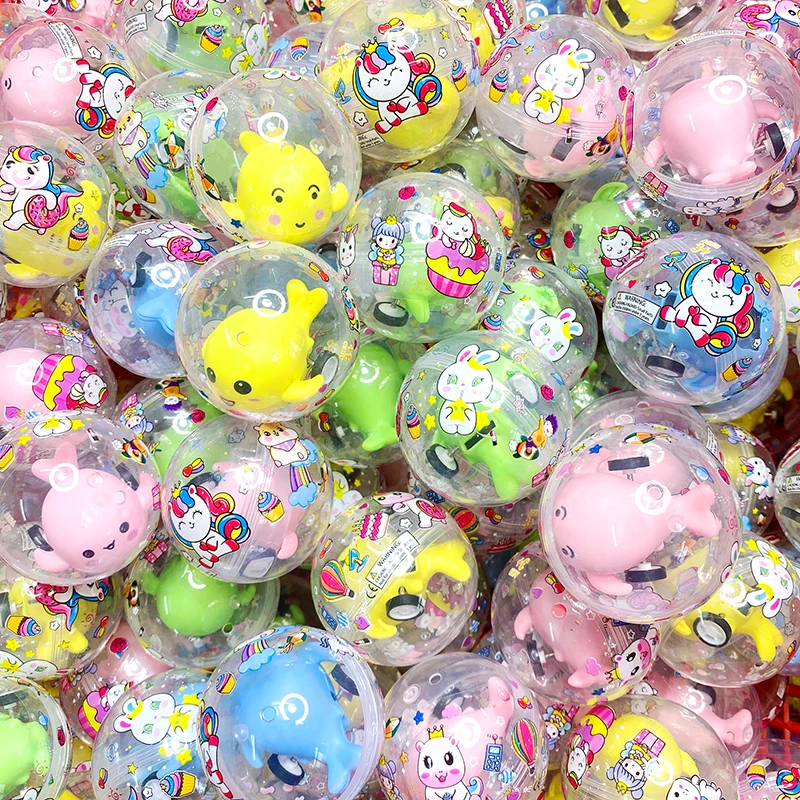 50*50 mm Transparent Twisted Egg Toy Surprise Eggs Gachapon Vending Machine Capsule Toys Round Ball Filled Doll Toys
