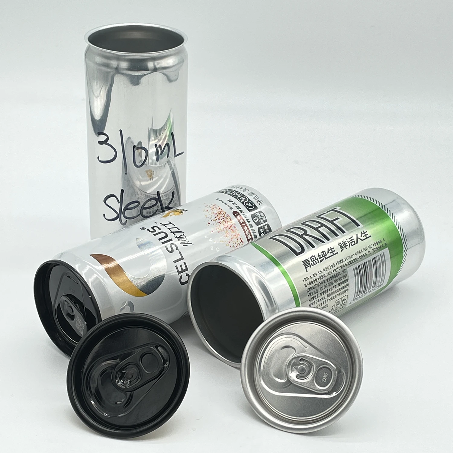 Empty printed Aluminum metal Can 330ml 250ml 355ml 500ml standard sleek cans With Eoe Lid For soda drink Beverage Beer Packaging