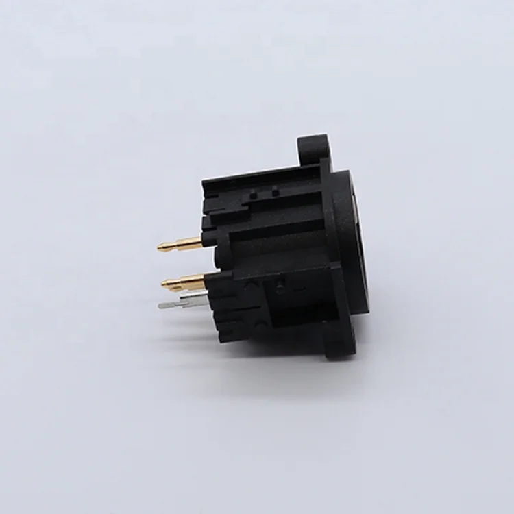 Высококачественный пластиковый изогнутый 3-контактный разъем XLR Штекерный