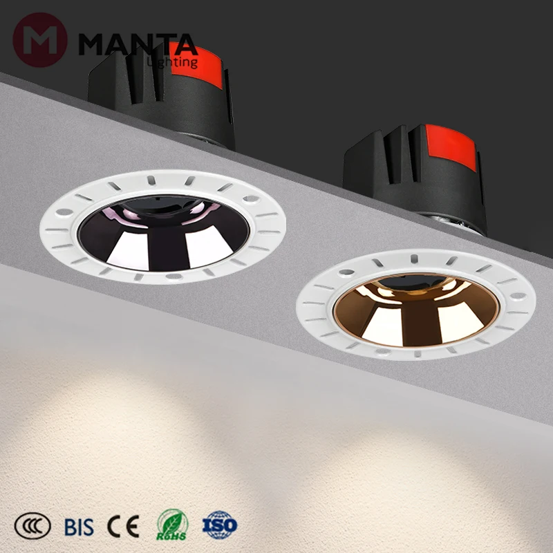 Family series round cob spot light anti glare recessed trimless spotlight 220V ceiling surface mounted 7w led spot lighting