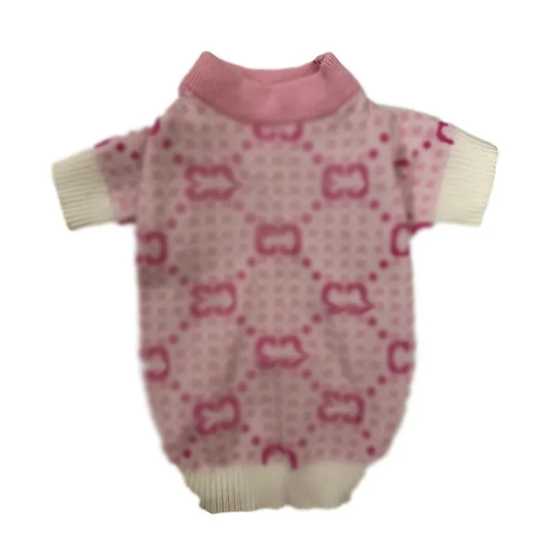 Wholesale customization  pet new cute pink sweater cats small dogs warm fashion autumn and winter clothes