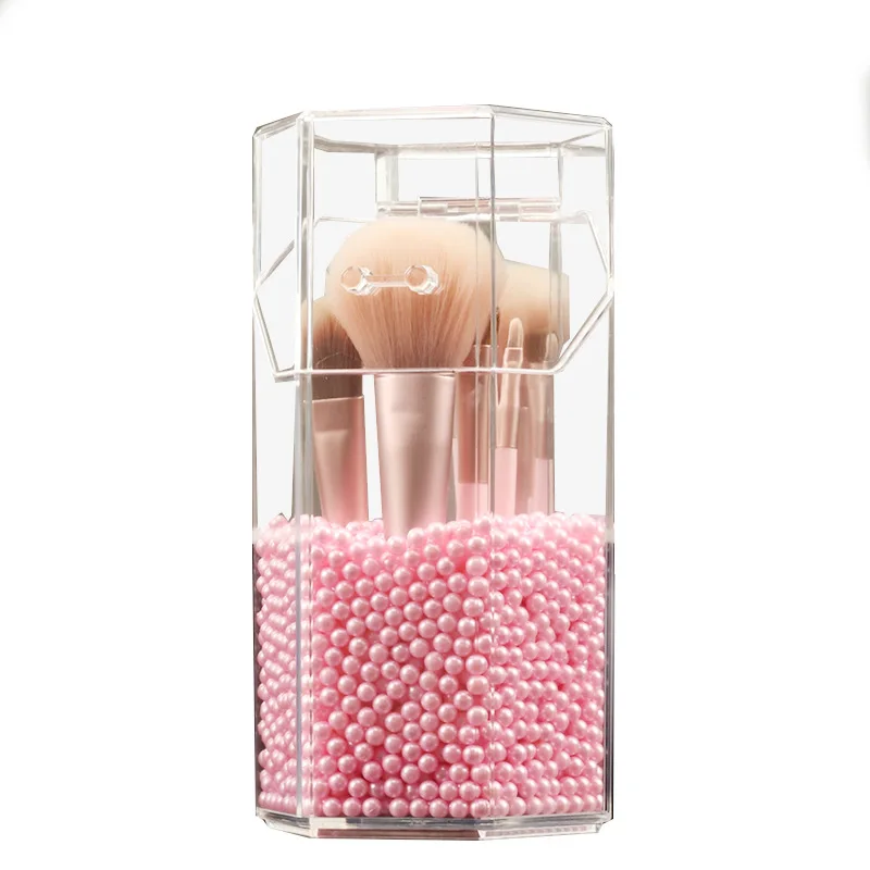 Transparent Acrylic Cosmetic Brush Box Makeup Brush Organizer Eyebrow Pencil Pen Cup Tools Container