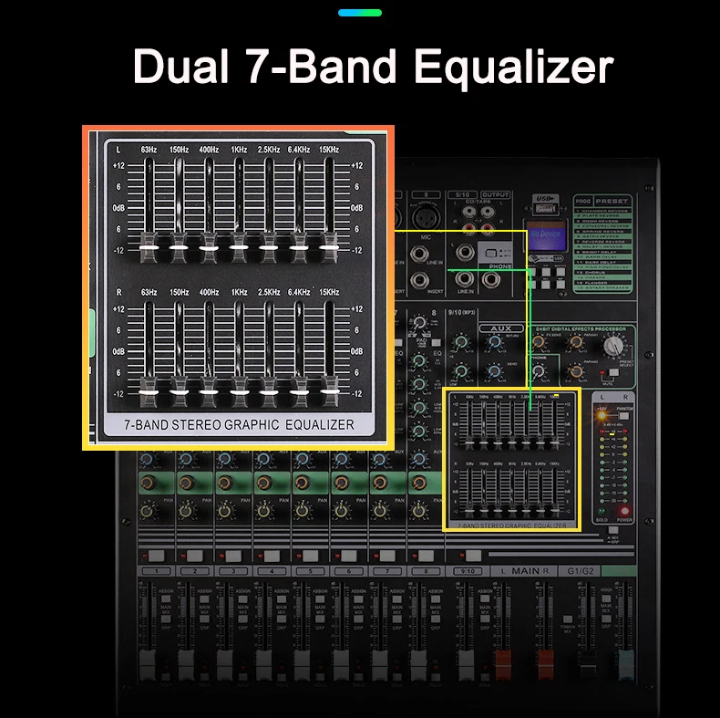 GPUB BE-18 Factory Best Selling 18 Channel Dj Professional Audio Digital Mixer Mixing Console