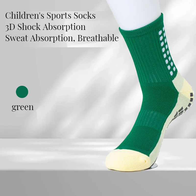 children anti slip grip soccer crew socks for kids