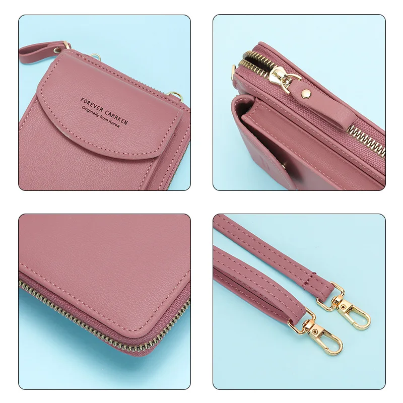 RU 2024 Wholesale New Women Mobile Phone Bag Case Fashion Clutch Large Capacity One-shoulder Messenger Leather PU Wallet