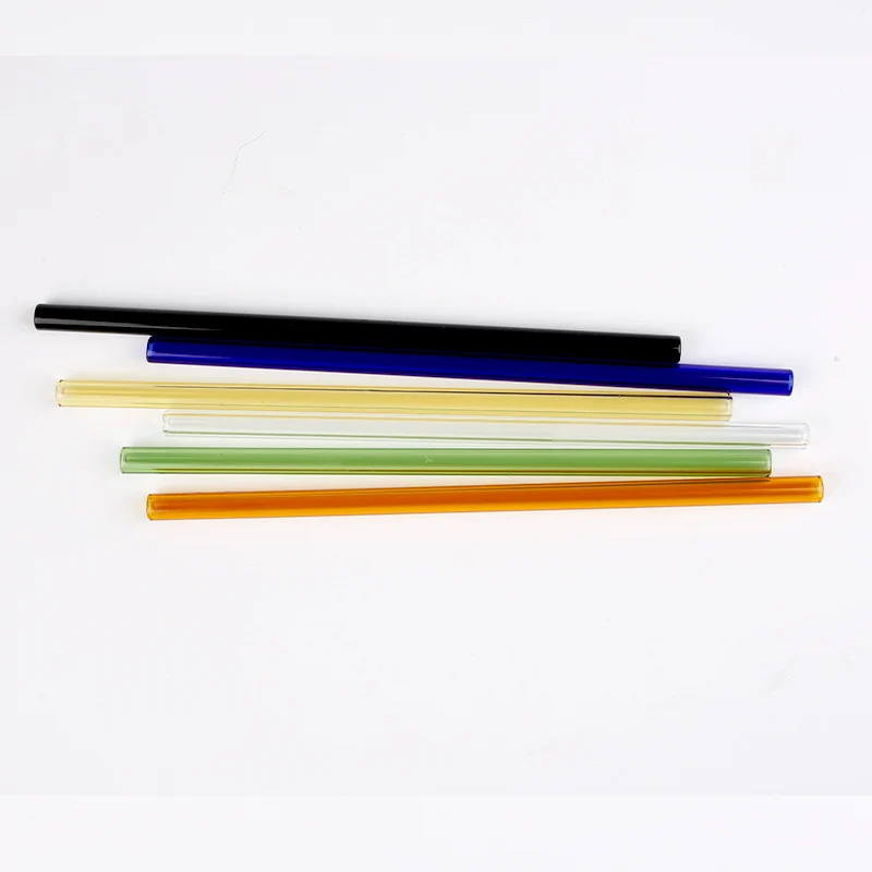 High Borosilicate Glass Juice Milk Water  Straight Bent Reusable Drinking Straw