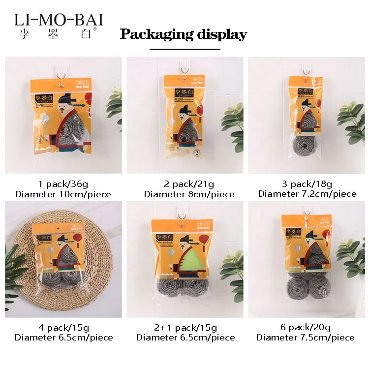 Pot Cleaner Cleaning Sponge Kitchen Scrubbing Spiral Cleaning Brush Stainless Steel Pot Scraper