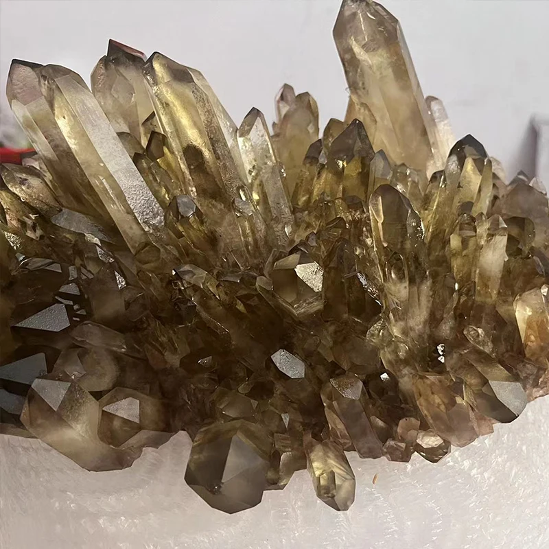 High Quality Natural Yellow Quartz Crystal Clusters Large Smoky Citrine Cluster Crystal Stone Cluster