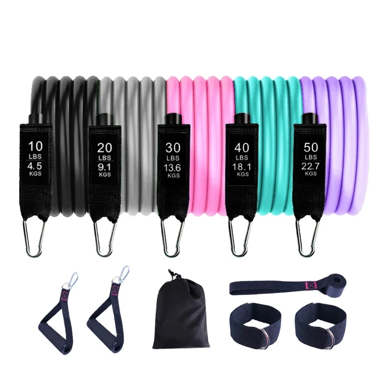 Workout Home Gym Equipment Piece Resistance Bands Set Of 11 china manufacturer